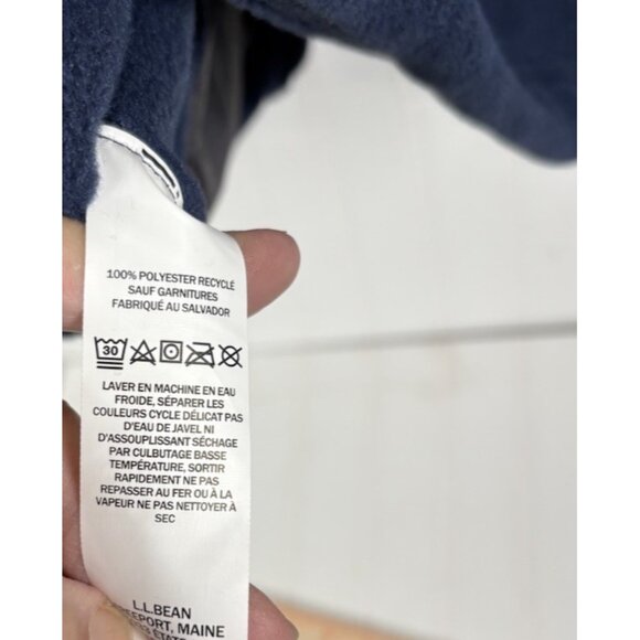 NWT L. L. LL Bean Womens XS Mountain Classic Fleece Jacket Nautical Navy Preppy - Picture 9 of 9